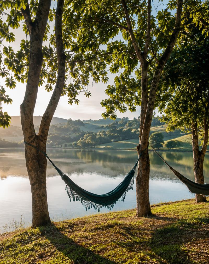 Lago natural com redário